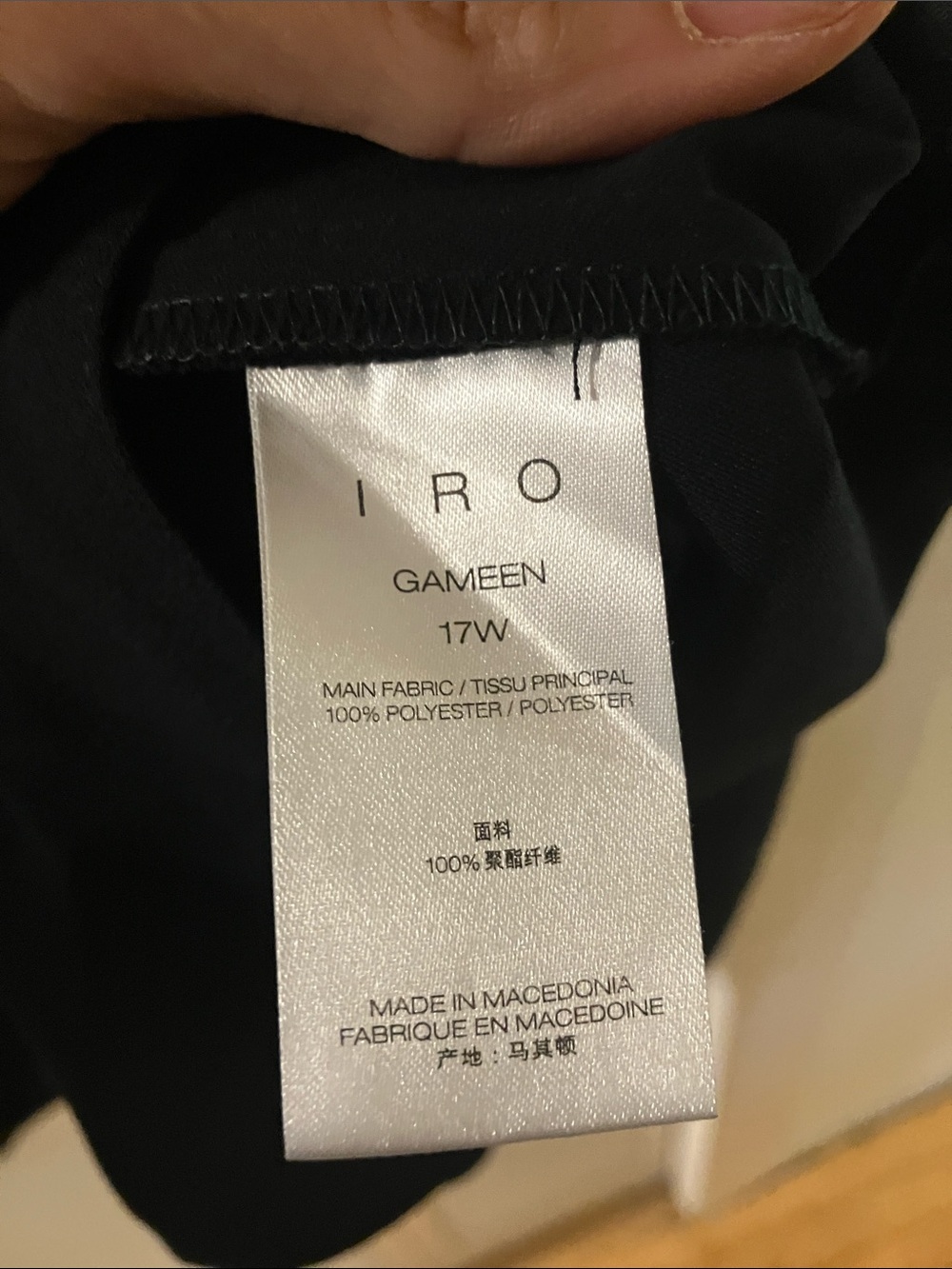 IRO Black Gameen Drop Waist V-neck Dress Size 38 or Medium - Picture 5 of 10